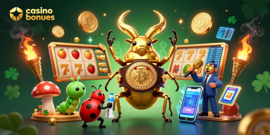 Engage with casino bonuses through a colorful, dynamic illustration showcasing vibrant gaming elements.