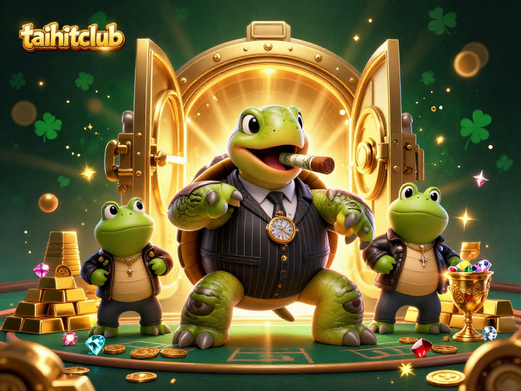 Experience exciting gameplay with taihitclub's cartoon characters in a vibrant casino setting.