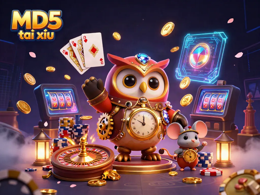Experience the thrilling adventure of MD5 tài xỉu with dynamic casino elements and 3D characters.